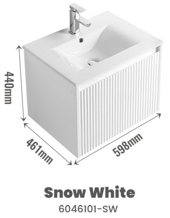 CUBI 600mm PVC Vanity Cabinet COVE 6046101 view 3