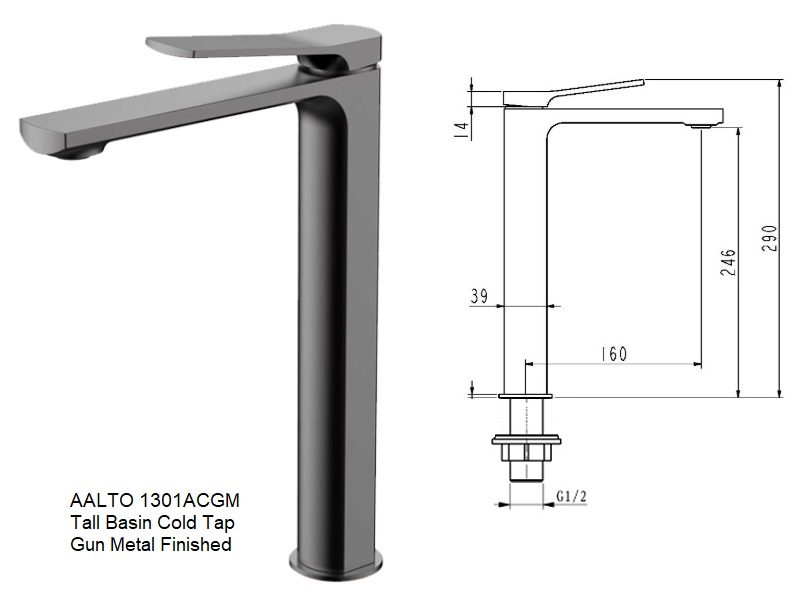 CUBI 500mm Counter Top Vanity Cabinet REED 5040111C view 11
