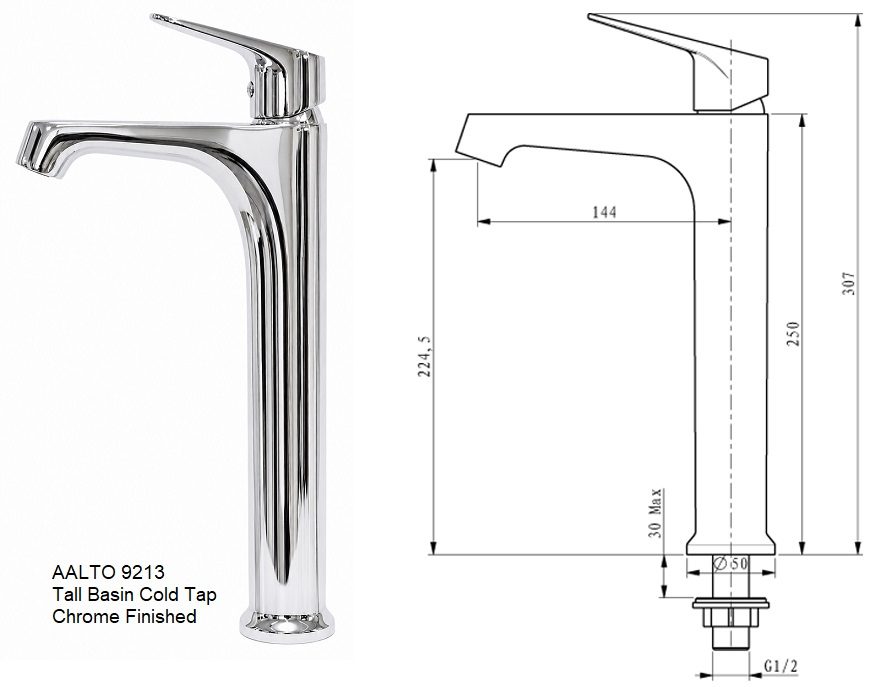 CUBI 500mm Counter Top Vanity Cabinet REED 5040111C view 13