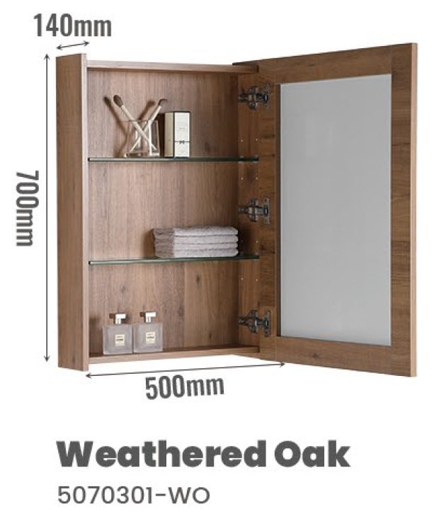 CUBI 500mm PVC Mirror Cabinet 5070301 view 5
