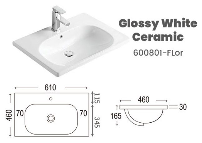 CUBI 600mm PVC Bathroom Drawer Cabinet GAIA 6046202 view 14