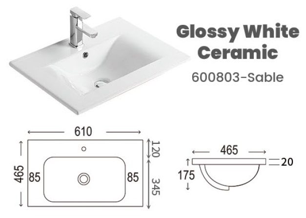 CUBI 600mm PVC Bathroom Drawer Cabinet GAIA 6046202 view 16