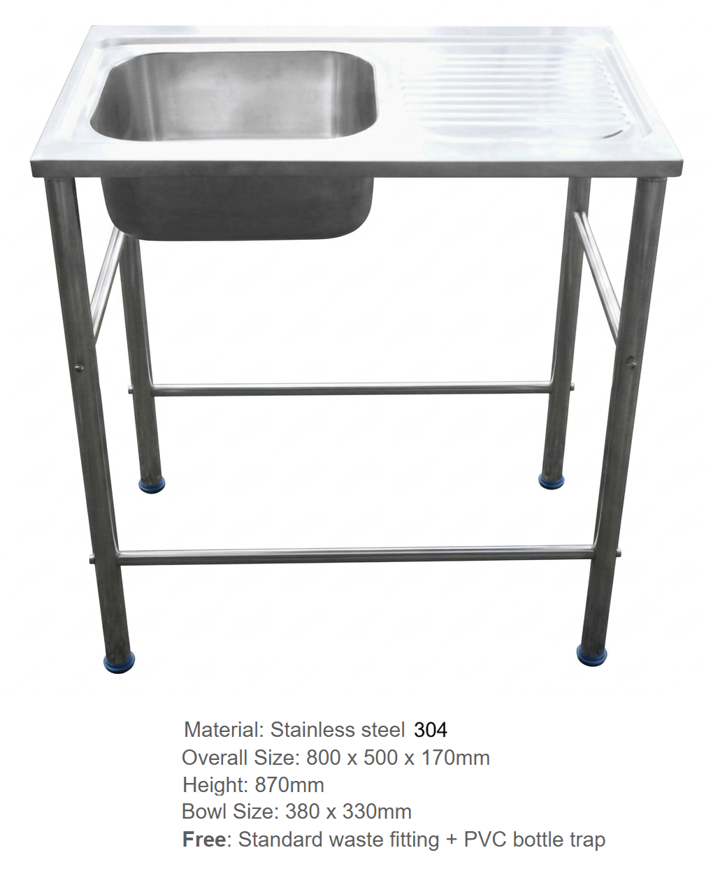 MONIC FS-800 Freestanding Kitchen Sink With Drainer