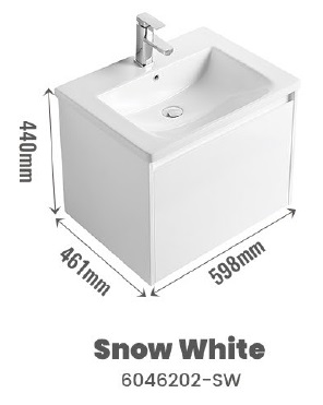 CUBI 600mm PVC Bathroom Drawer Cabinet GAIA 6046202 view 3