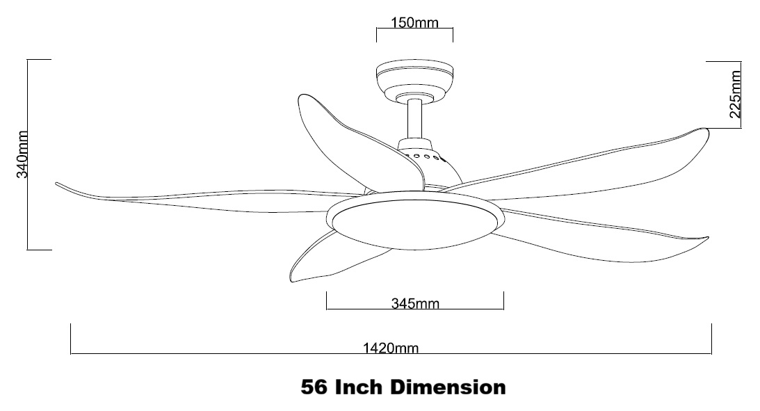 FANCO TRIBUTO 46 & 56 Inch Ceiling Fan - Brightest LED In 36W view 3