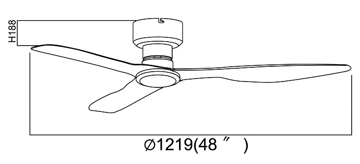 FANCO CO-FAN HUGGER 48" Low Ceiling Fan view 2