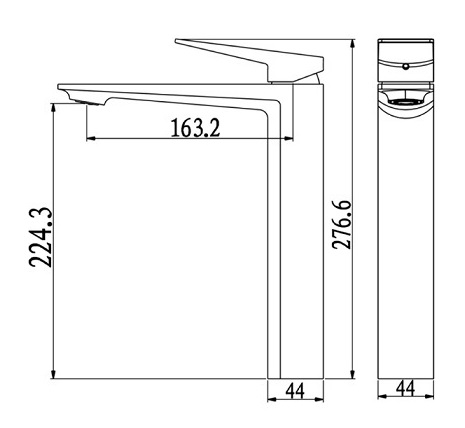 AALTO Tall Basin Mixer Tap 6001 Series view 3