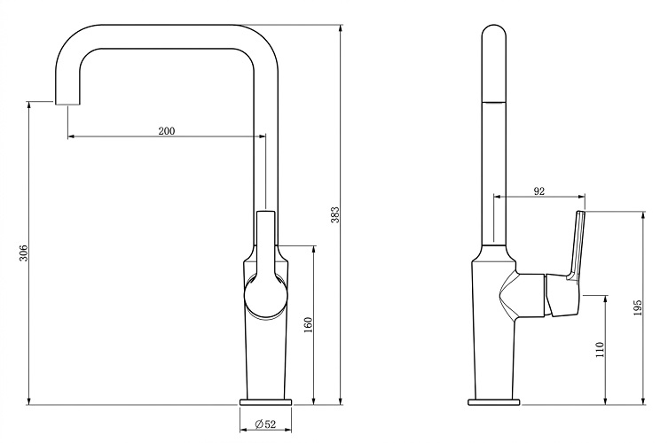 AALTO Kitchen Sink Mixer Tap 2804 Series view 2