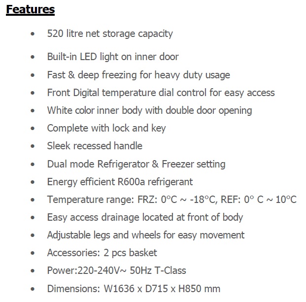TECNO Chest Freezer TCF-519R view 3