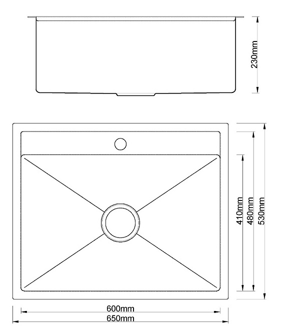 BOSHSINI 304 Stainless Steel Nano Kitchen Sink BSQ 6553 view 2