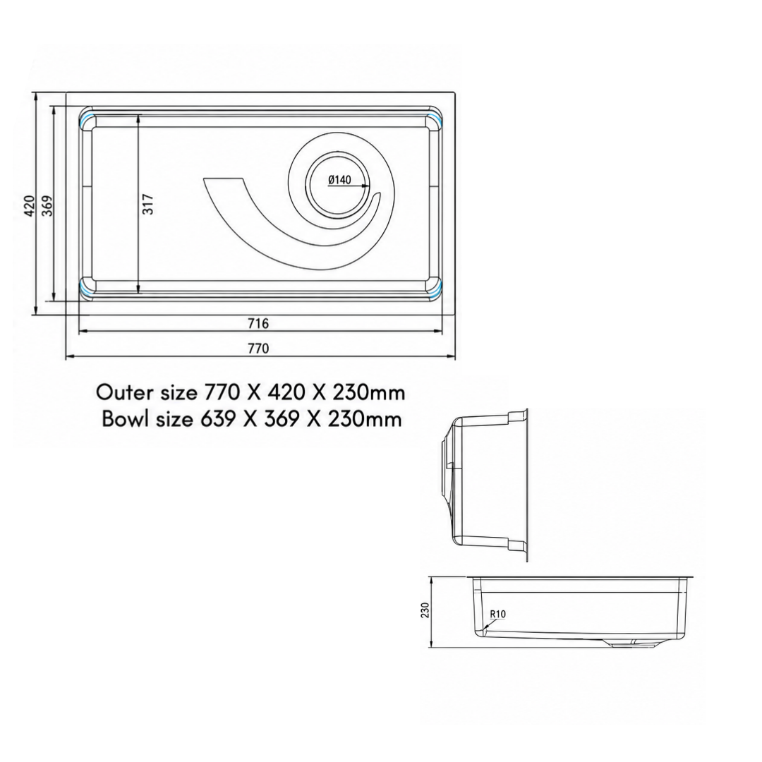 ESFERA Tornado Workstation Kitchen Sink EKS-7742NGM-M view 4