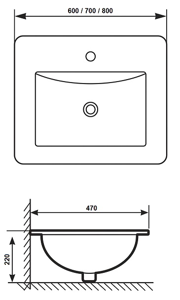 NOBEL Integrated Insert Wash Basin With Marble Texture view 2