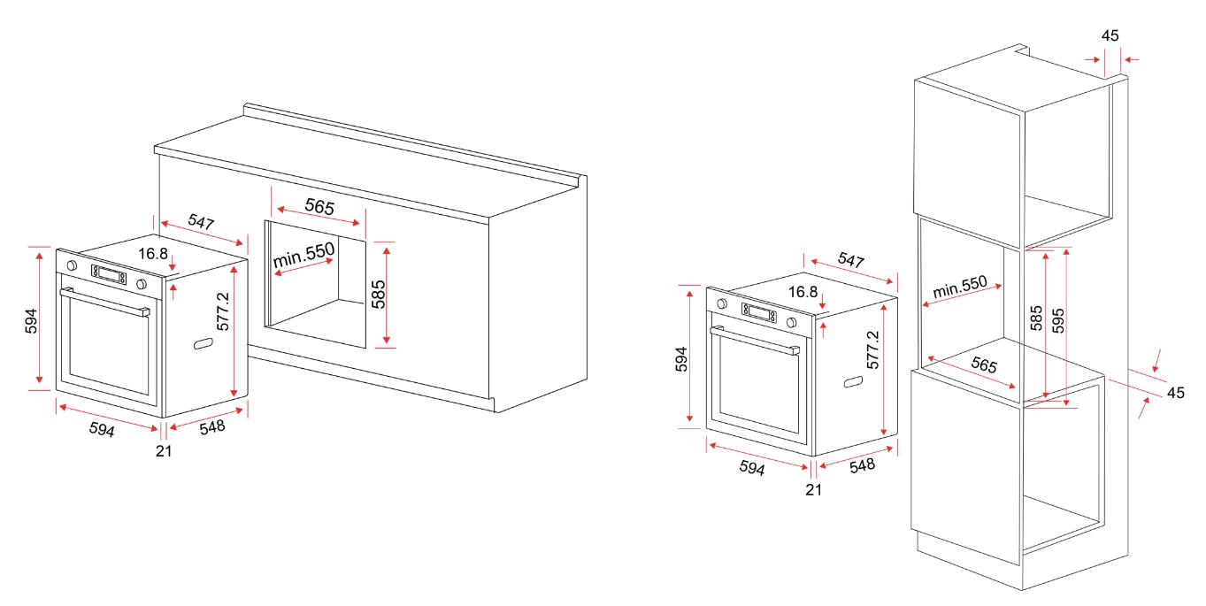 EF Built-In Oven BO-AE 63A view 2