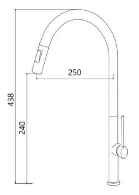 NOBEL Pull-Out Kitchen Sink Cold Water Tap - VS-4320-GM view 2