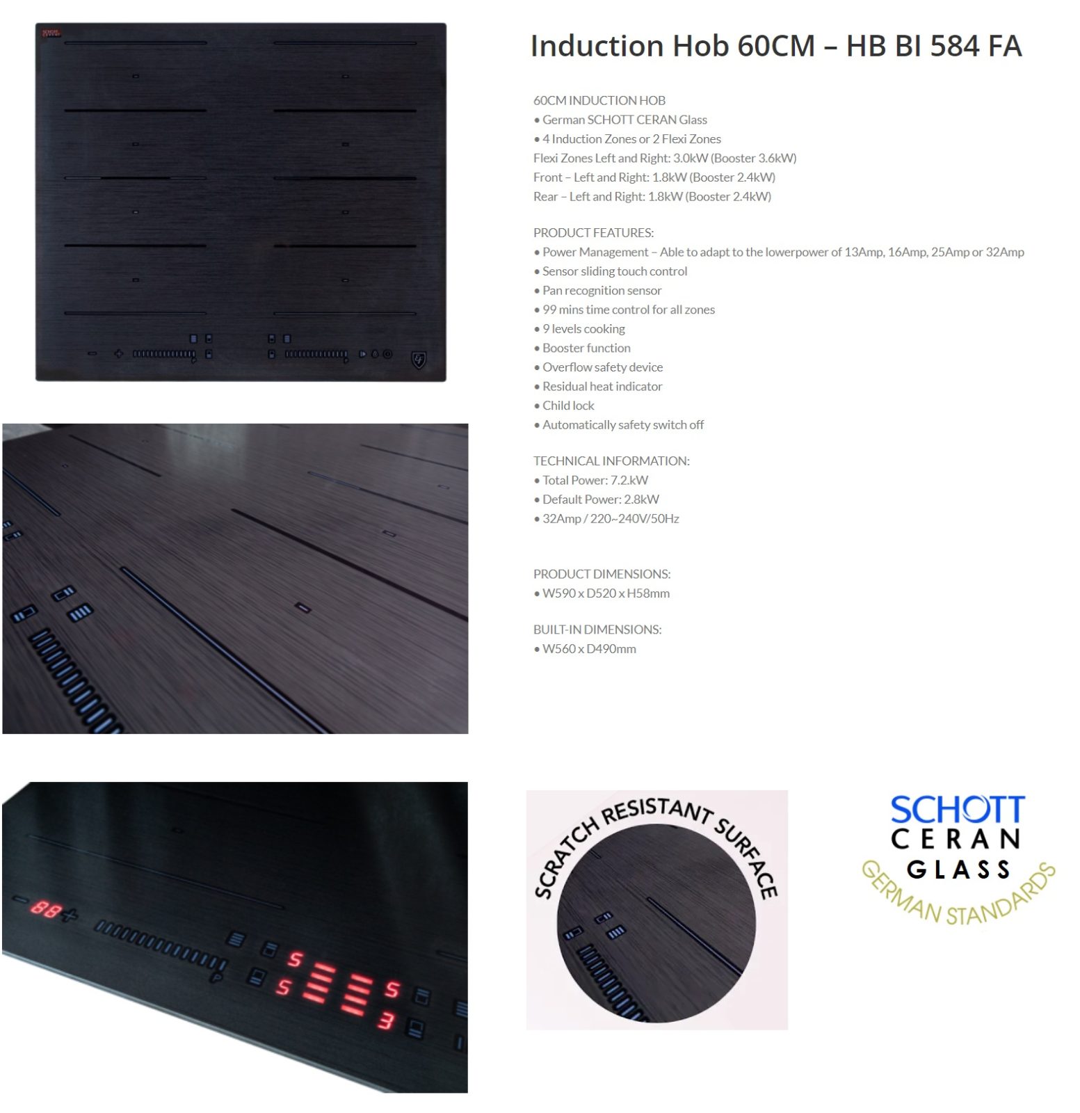 EF  Induction Hob HB BI 584 FA