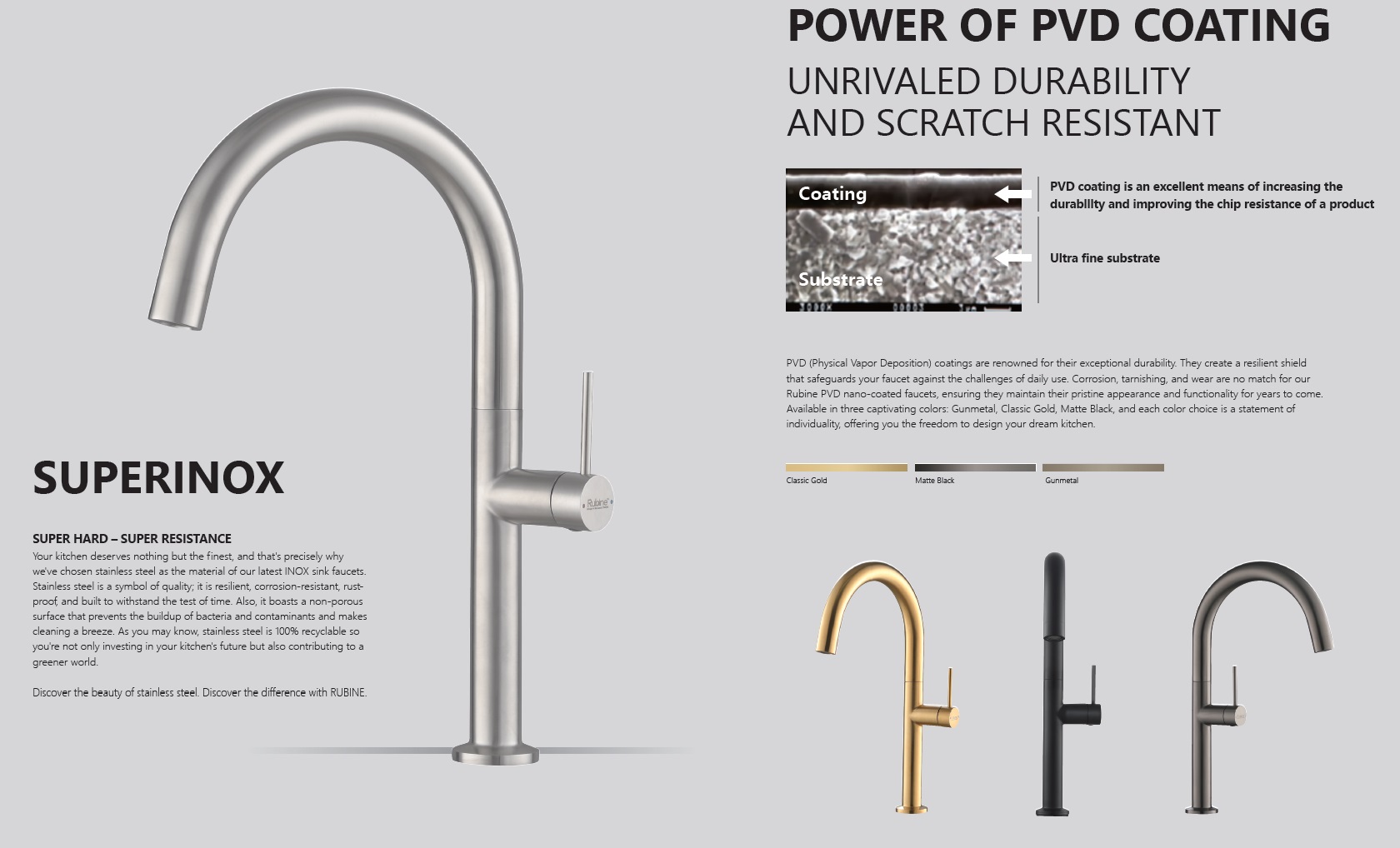 RUBINE Kitchen Sink Tap - INOX 7743-SS view 2