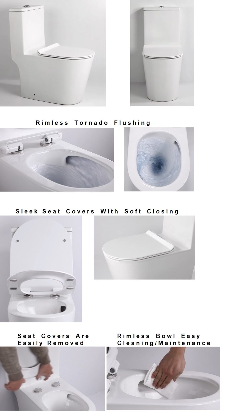 EACO One Piece Toilet Bowl T933SS view 2