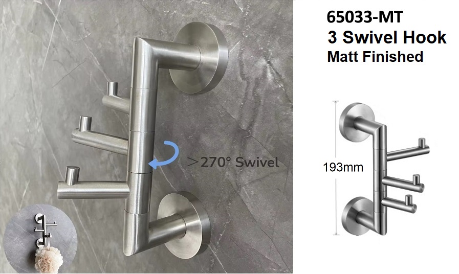 NOBEL Bathroom Swivel Hook 65033-MT