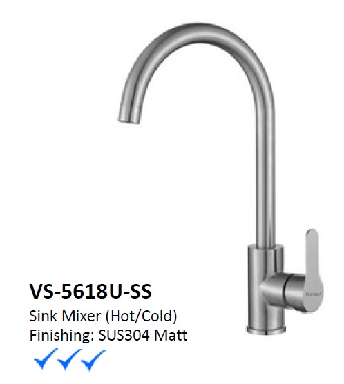 NOBEL Stainless Steel Kitchen Sink Mixer Tap VS-5618U-SS