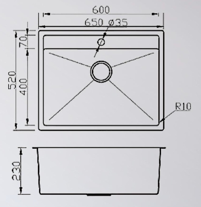 ESFERA Stainless Steel Kitchen Sink EKS-6552 NSS view 3