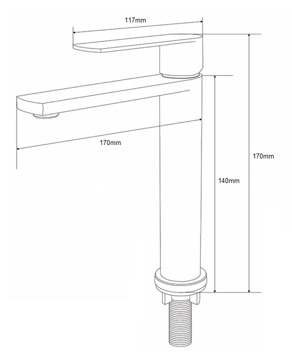BOSHSINI Stainless Steel Cold Basin Tap BS-906 view 3