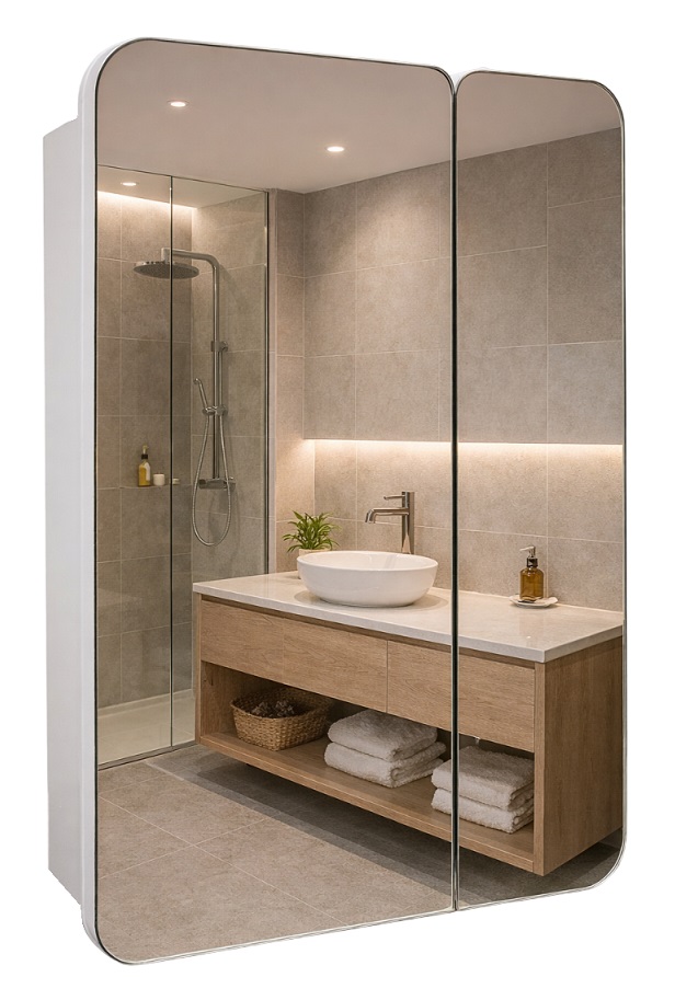 DUSCHE 600mm PVC Mirror Cabinet 2006070 view 2