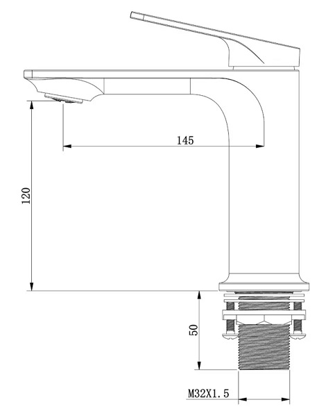 BOSHSINI Stainless Steel Basin Mixer Tap BS-132 Series view 4