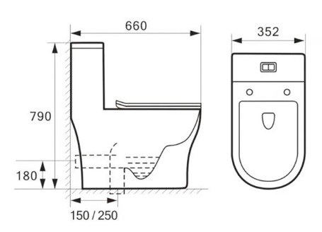 AALTO Double Vortex Water Closet AL8090 view 2