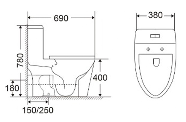 AALTO Turbo Tornado Toilet Bowl AL8040A view 3