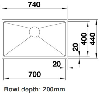 BLANCO Quatrus 700-IU Under Mount Kitchen Sink view 2