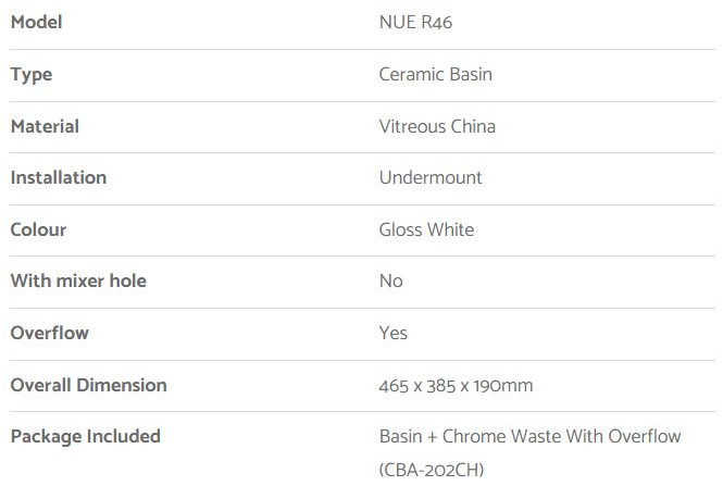 Rubine Undermount Basin NUE R46 view 4