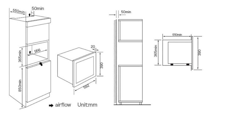 Tecno Built-In Microwave Oven with Grill TMW-55BI view 2