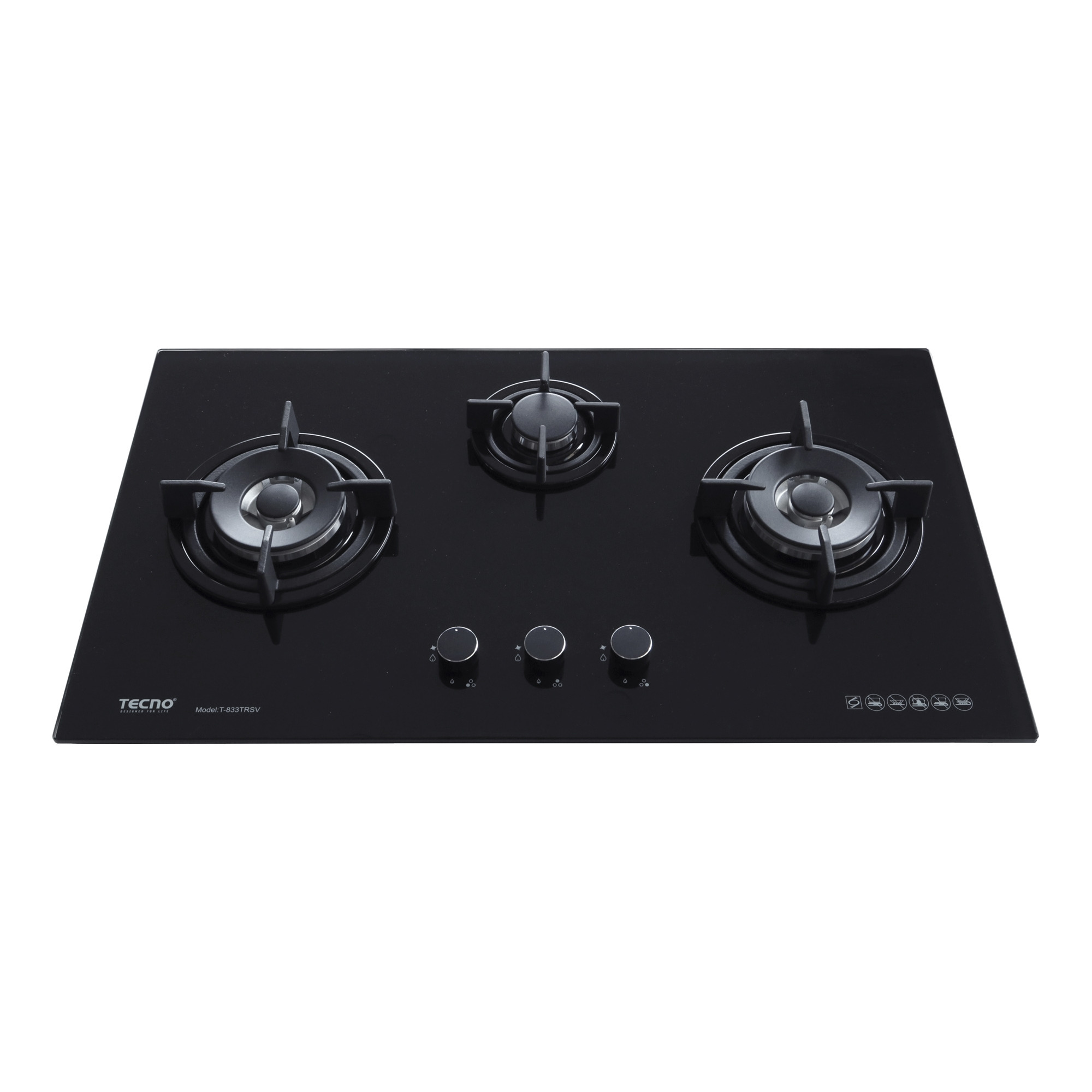 TECNO 3-Burner Glass Hob T 833TRSV