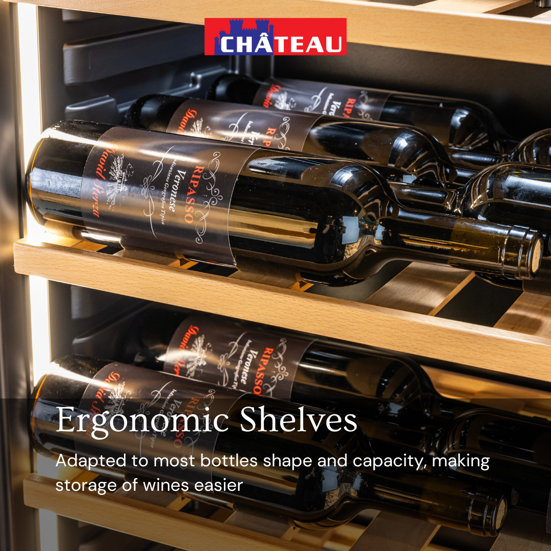 Chateau 65 Bottles Wine Cooler CW-P651CH Cream view 8