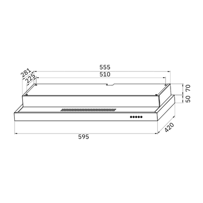 EF 60cm Semi-Integrated Cooker Hood EFCH-6202T-BK Matte Black view 2
