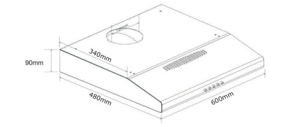 Tecno 60cm Stainless Steel Ultra Slim Cooker Hood TCH-6011 view 2