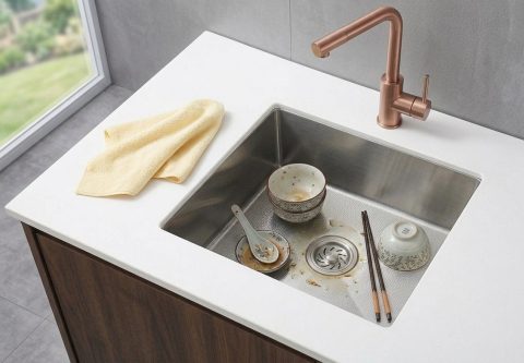 BOSHSINI 304 Stainless Steel Nano + Honey Comb Kitchen Sink BSQ 4545NHC