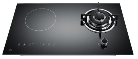 UNO 2 in 1 Gas & Induction Hybrid Glass Hob - UK 7338