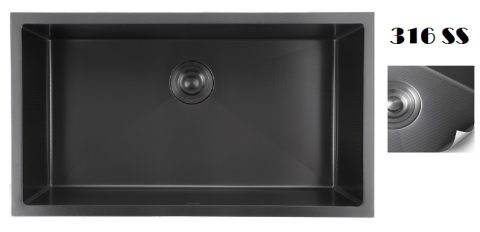 EACO 316 Stainless Steel Nano + Honey Comb Kitchen Sink - 316KS-80BK